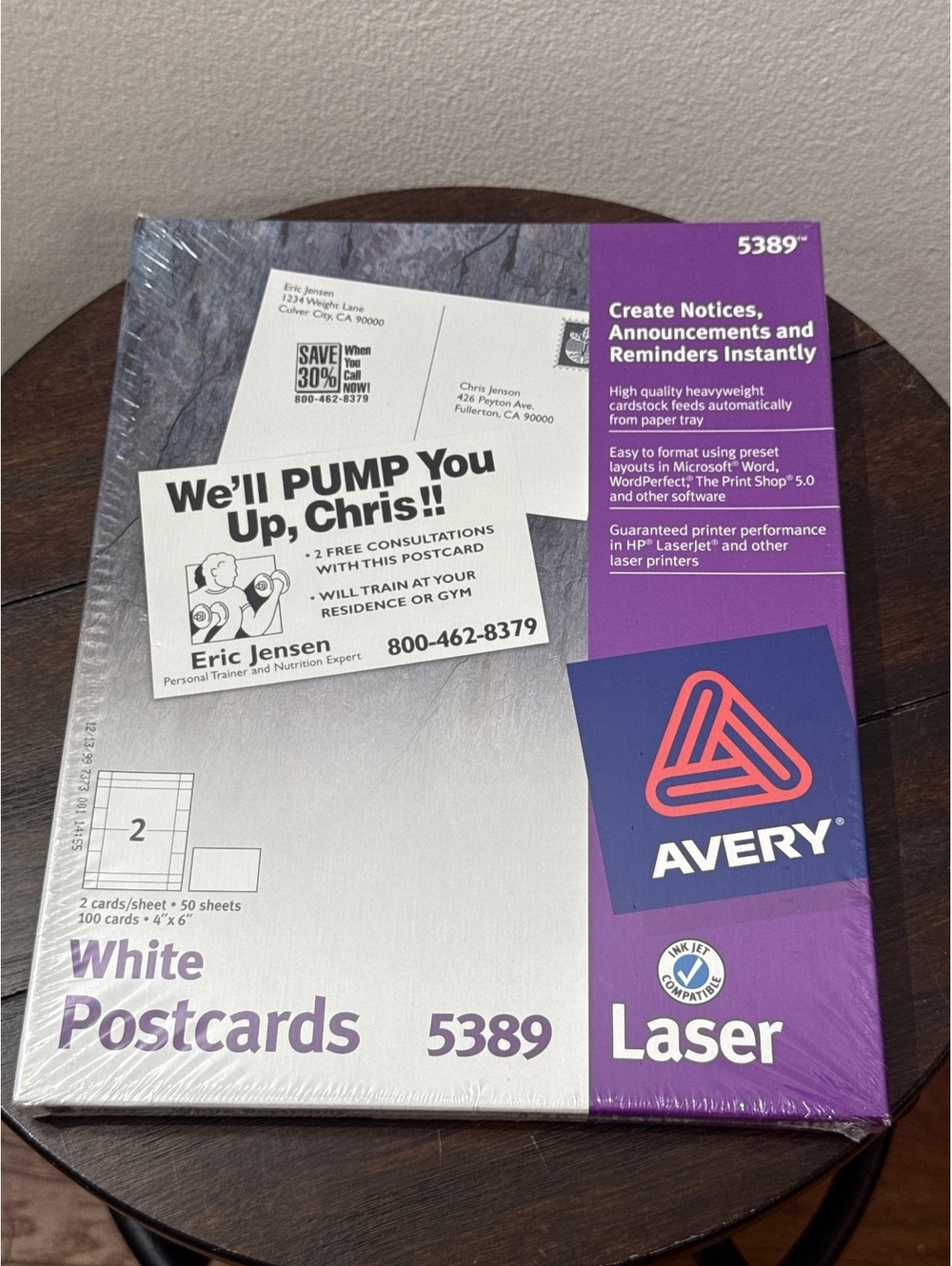 Avery Laser Post Cards, 4" x 6",White,Box Of 100 - 2 Cards per sheet-50 sheets
